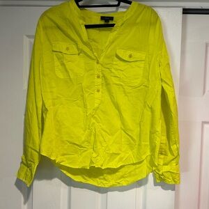 J. Crew Neon Yellow Button-Front Blouse